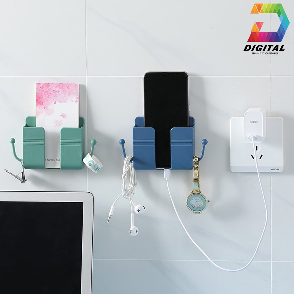 Wall Mount Phone Holder With Accessories Hangers
