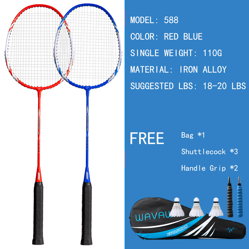 Adults Badminton Rackets Set Iron Alloy Material Ultralight For