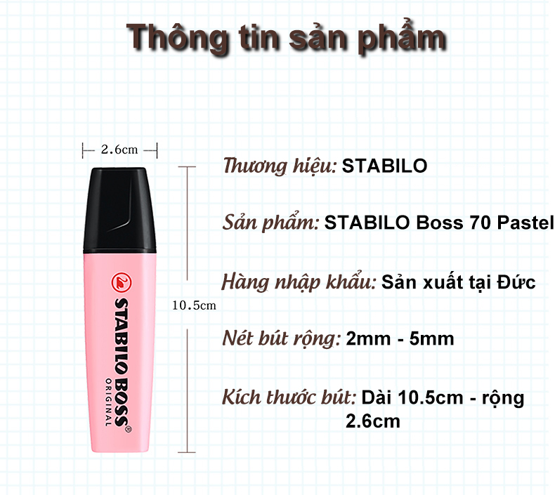 Bút dạ quang STABILO BOSS ORIGINAL Pastel + Original