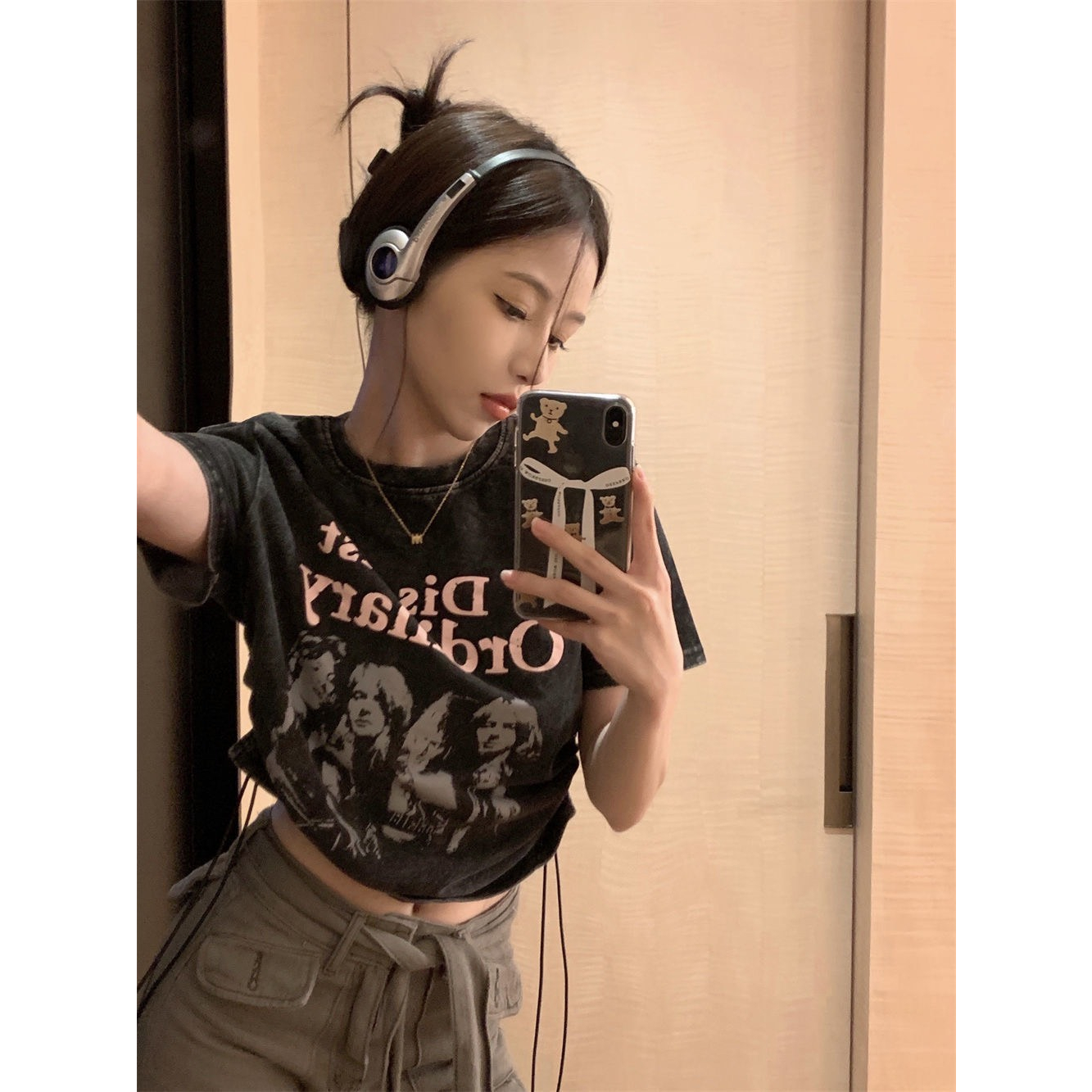 Áo Croptop Kiểu ORInary Dây Rút Cổ Tròn Siêu Chất