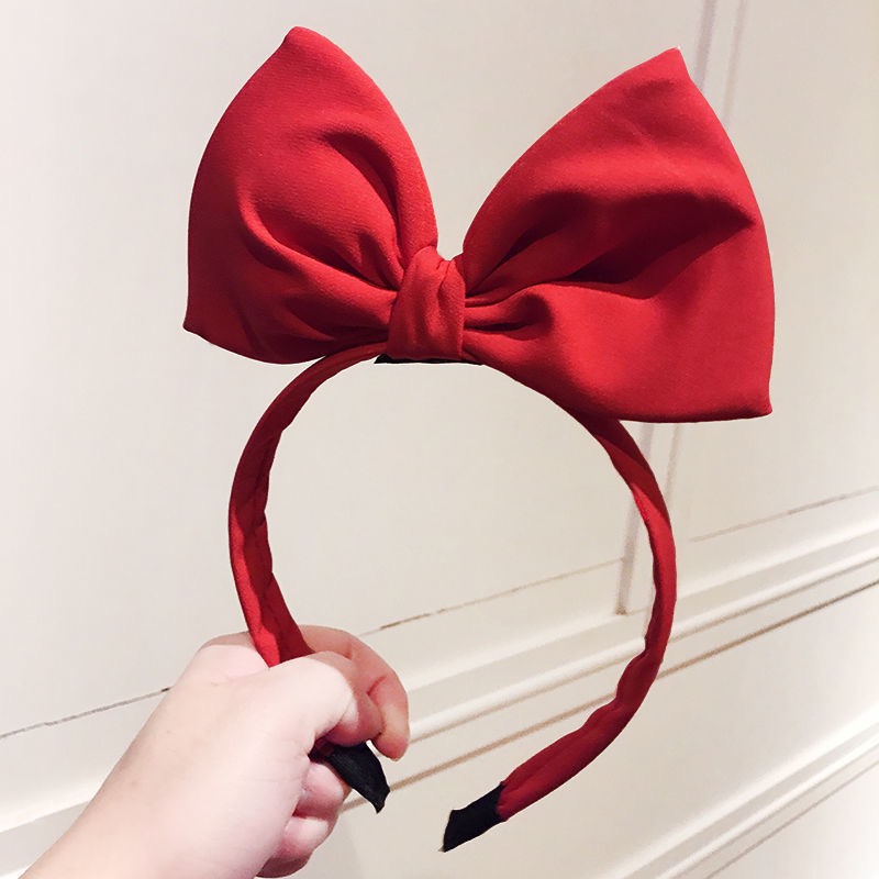 CC35 Cài tóc băng đô nữ bờm MICKEY nơ đỏ