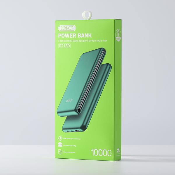 Pin Sạc Dự Phòng 10.000mAh RT180 1 Output USB & 2 Input Micro/Type-C - Kích Thước Siêu Mỏng Nhẹ