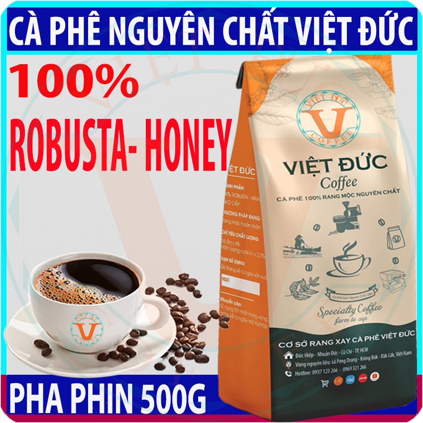 Pure coffee brewing pot, 100% robusta-honey premium, roasted rustic, 500g powder grinder available, brand