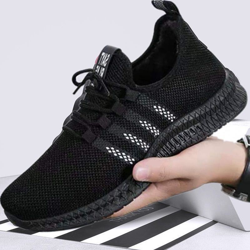 Giày thể thao nam sneakers màu đen 3 sọc tre trung kiểu dáng mới ôm chân nhẹ thoáng tăng ma sát dùng đi học đi chơi sự kiện S 66