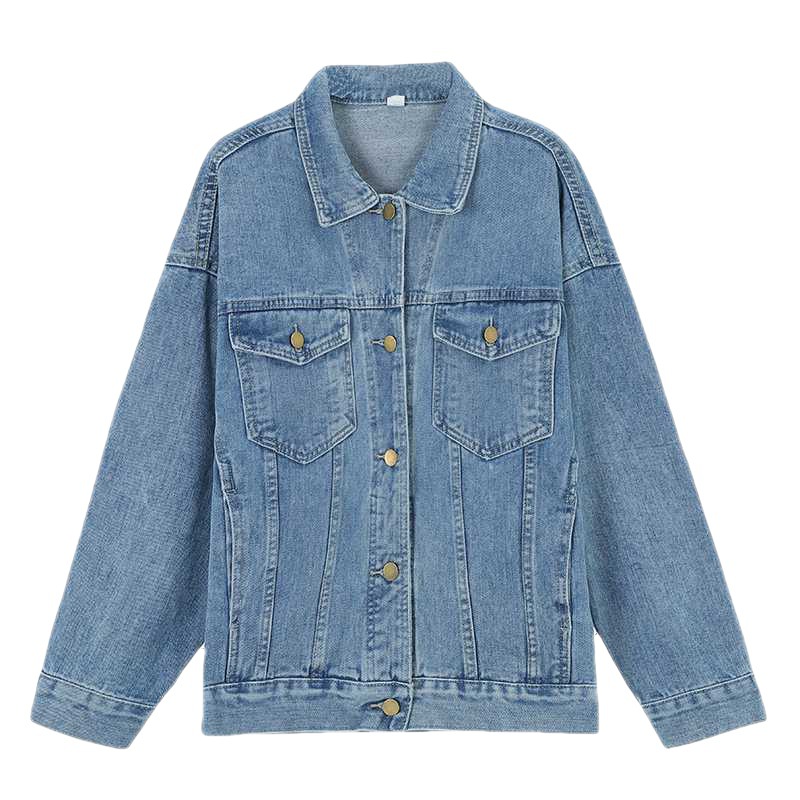 Áo khoác jean nữ big size Áo khoác denim nữ Trơn Khoá Áo Bảng nút Dịp Thường ngày