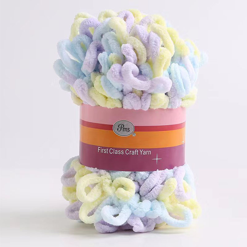 Pzcf 100g Looped Crochet Scarf Finger Knitting Blanket DIY Chunky Yarn Velvet Hand-Woven Bulky Yarn