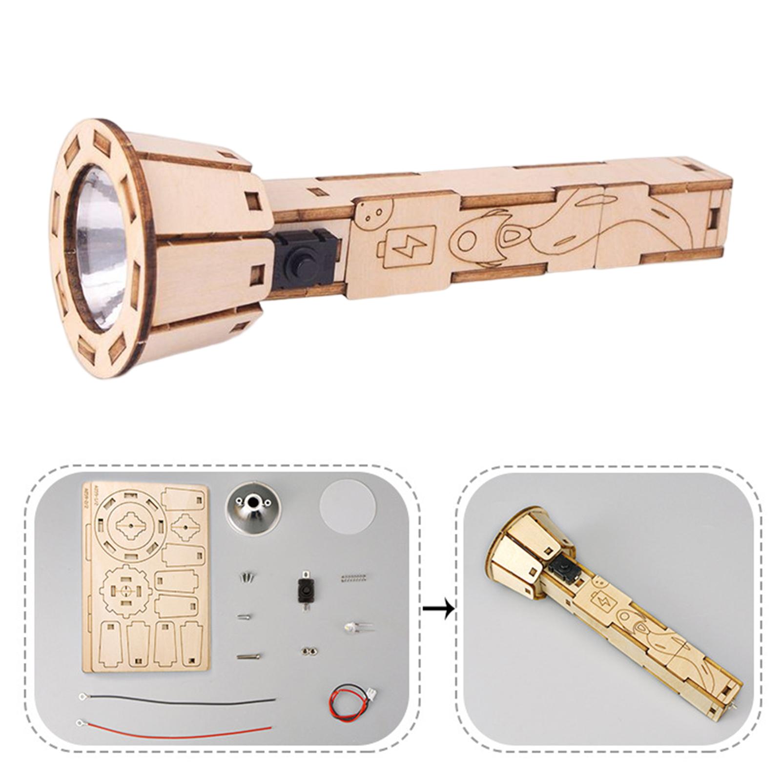 Gemvan DIY Flashlight Assembling Puzzle Exquisite Display Toy STEM Toys for Children