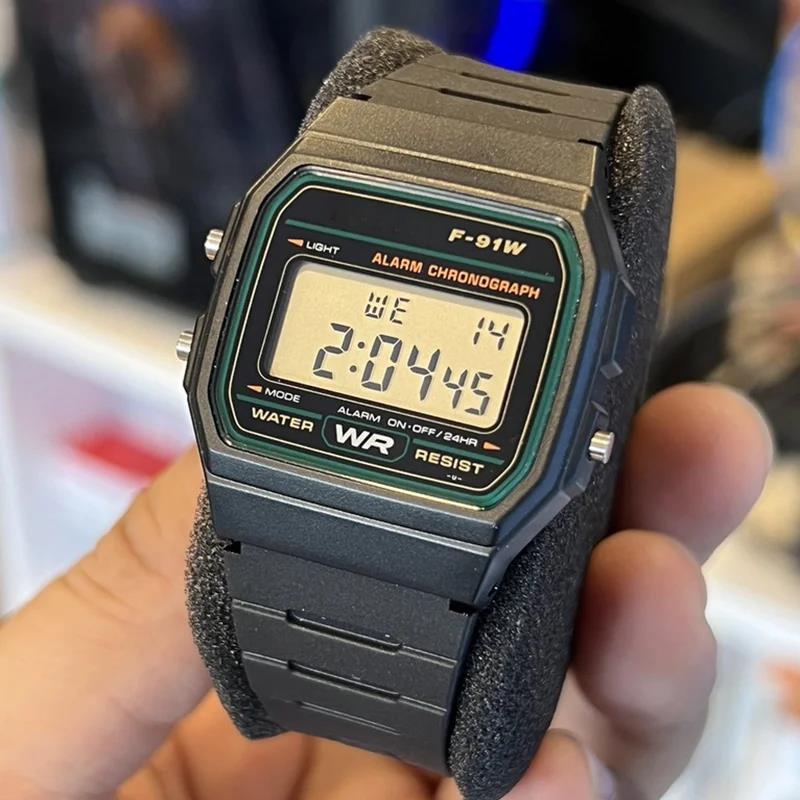 LED Digital Watch F91W Women Men Vintage Silicone Strap Wristwatches for Sports Square Wrist Band Alarm Clock Couple Ladies Gift. 