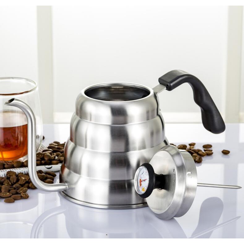 [Local Delivery]Steel Tea Coffee Kettle with Thermometer, Gooseneck