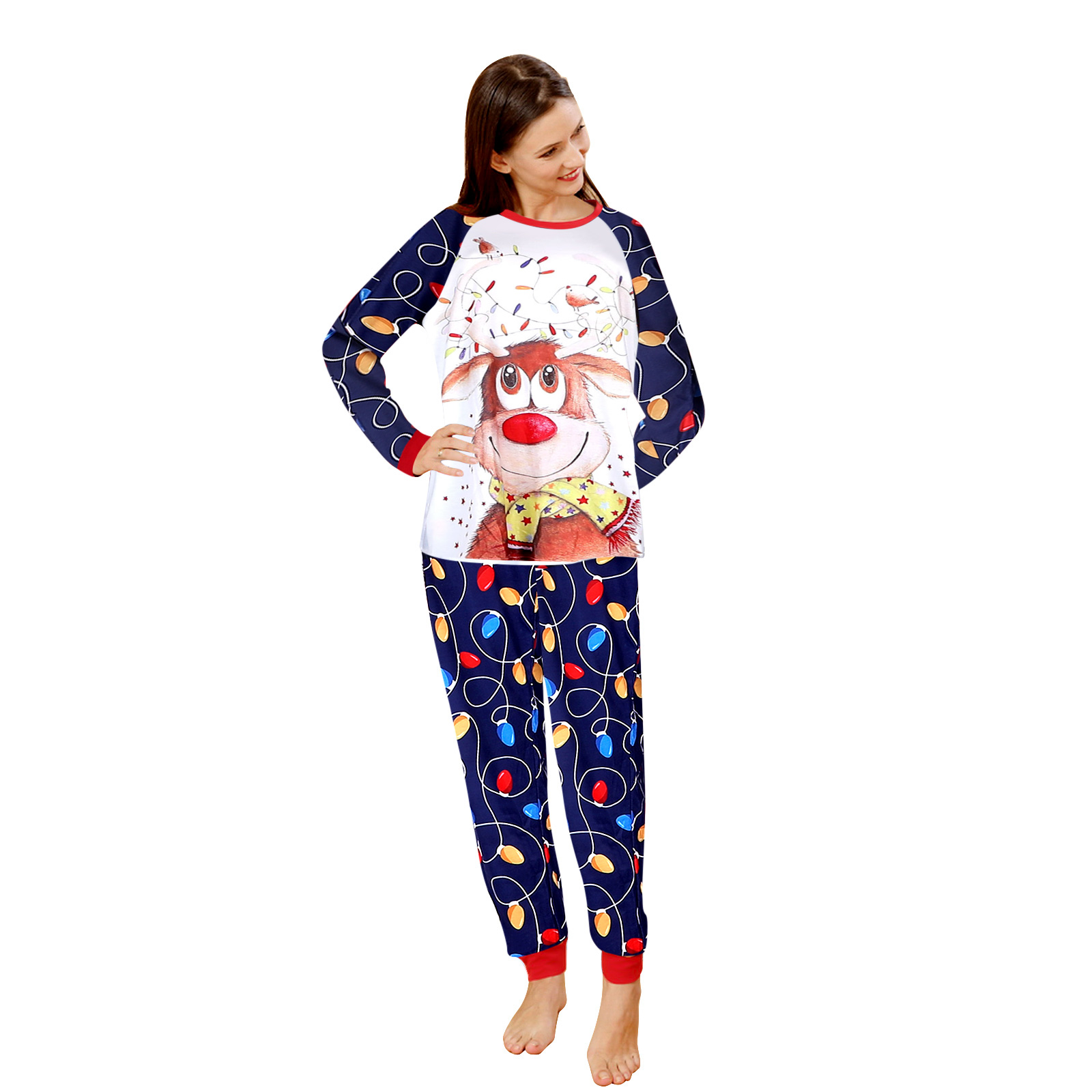 Cyprus Christmas Pajamas set Family Nightwear Women Men Child Santa Claus Printed Long Sleeved Trousers Christmas Home Clothes