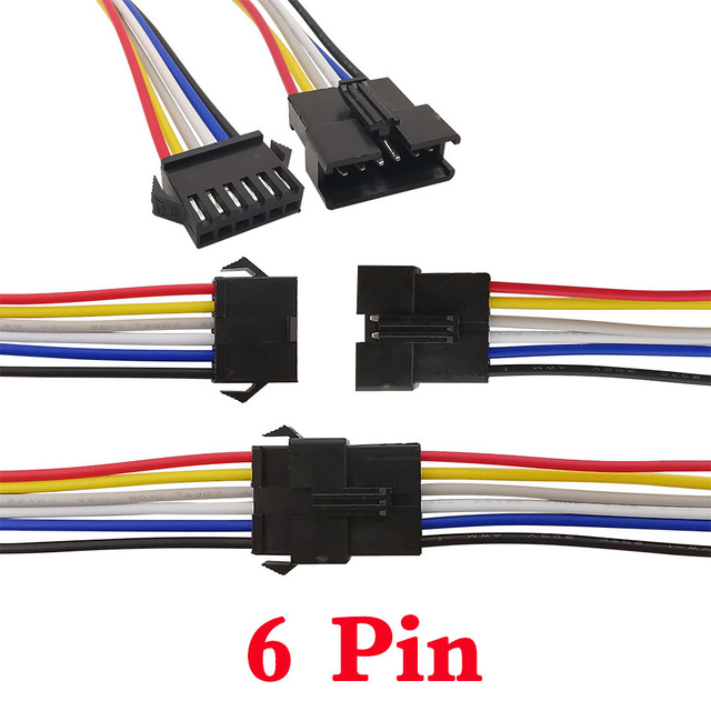 5pair/10pcs%20Sm%20Jst%20Led%20Connector%20Cable%202/3/4/5/6%20Pin%20Plug%20Socket%20Male%20Female%20Wire%20Connector%20For%20Rgb%20Rgbw%20Led%20Strip%20Adapter%20-%20Image%204