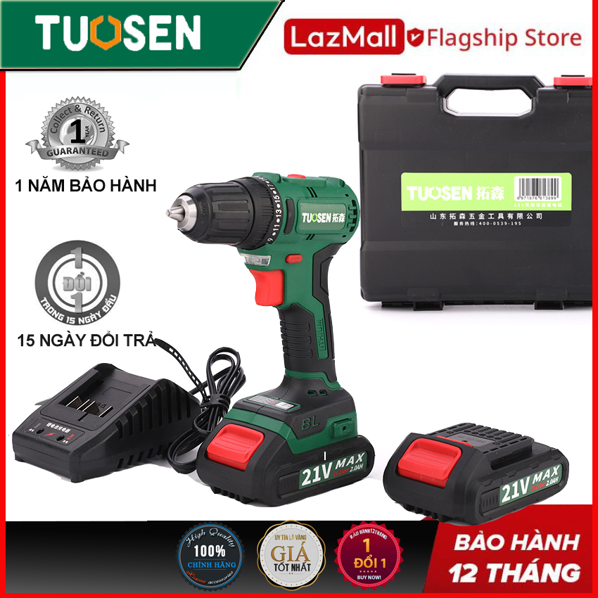 Máy Khoan Pin TUOSEN 21V, 2 PIN 10 CELL
