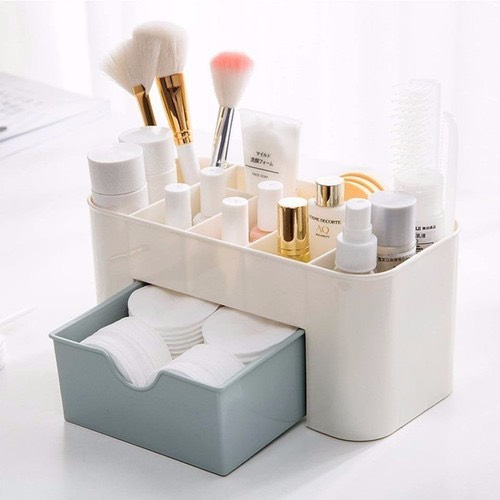 Kệ mỹ phẩm nhự Hộp mỹ phẩm nhựa 2 tầng cao cấp- Kệ mỹ phẩm nhựa mini đa năng