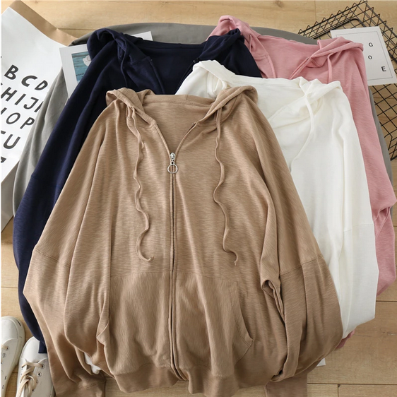 áo hoodies có mũ khoá zip nữ