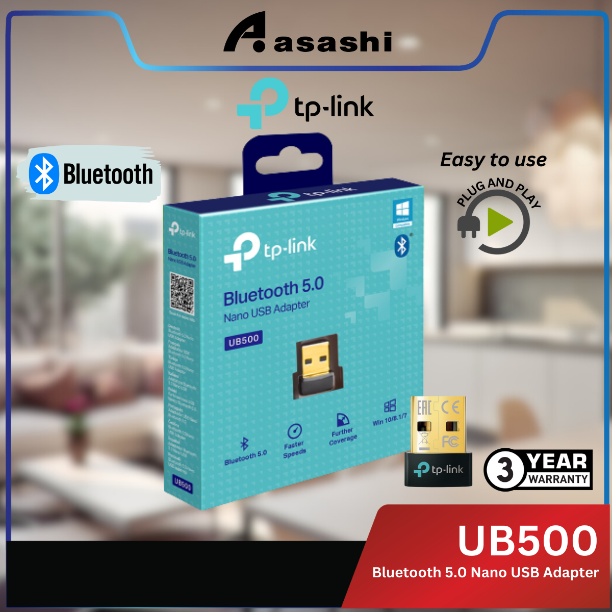 Tp link ub500 bluetooth 5 0 nano usb adapter lazada