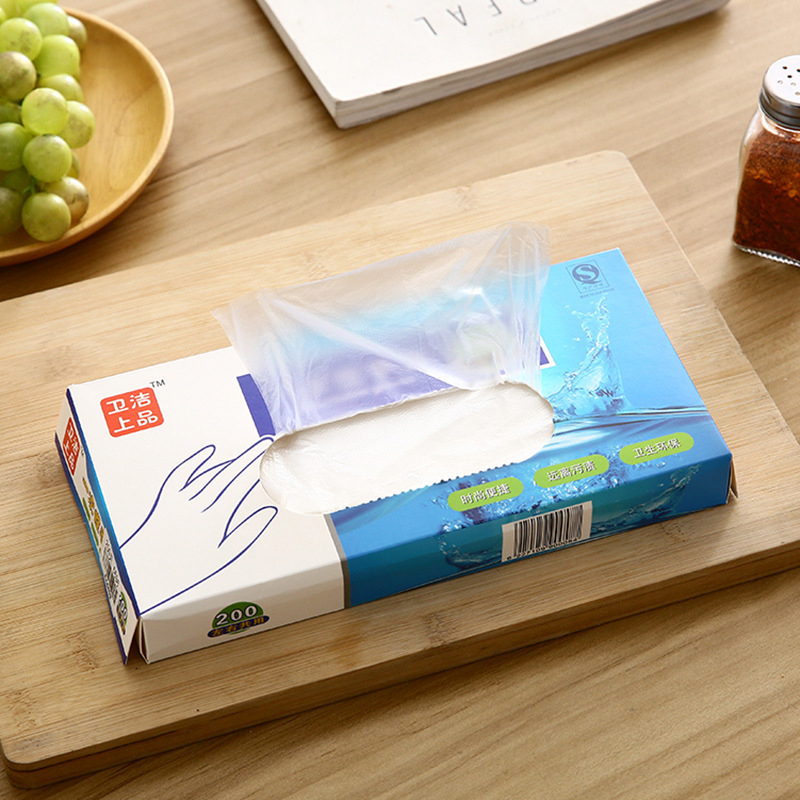 100/200pcs Latex Free Gloves PE Disposable Gloves Transparent Non-Slip Acid Work Safety Food Grade Household Cleaning Gloves. 