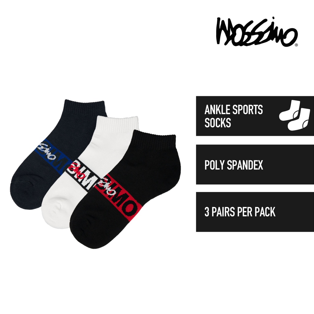 3 Pcs) Mossimo Cotton Spandex Half Terry Sports Ankle Socks