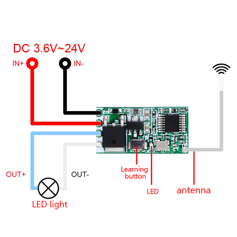 NCVHRT 433Mhz 1CH RF relay receiver wireless remote control light switch micro module