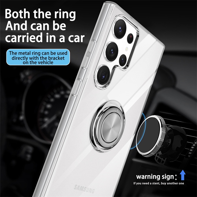 infinix Note 30 Shock Proof Caseing for infinix Note 30 Pro 4G /  Note 30 4G / Note 30 5G Finger Magnetic Ring Casing Clear Silicone TPU Cover Cases
