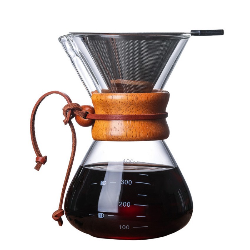 Bình Chemex Pha Cà Phê Pour Over Drip Brew V60 Thủy Tinh