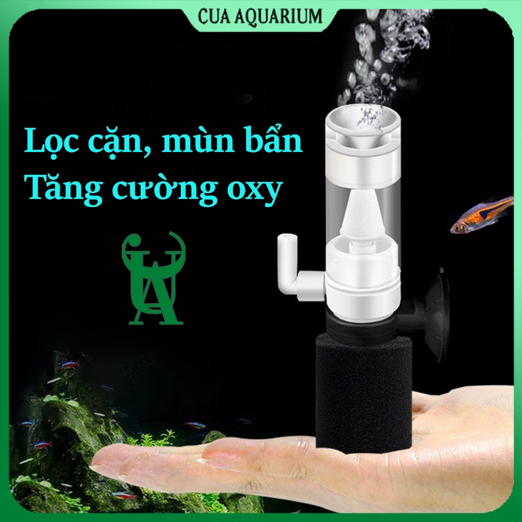 Lọc bio vi sinh mini yu-2832 cho bể cá tép - lọc sủi airlift hồ thủy sinh