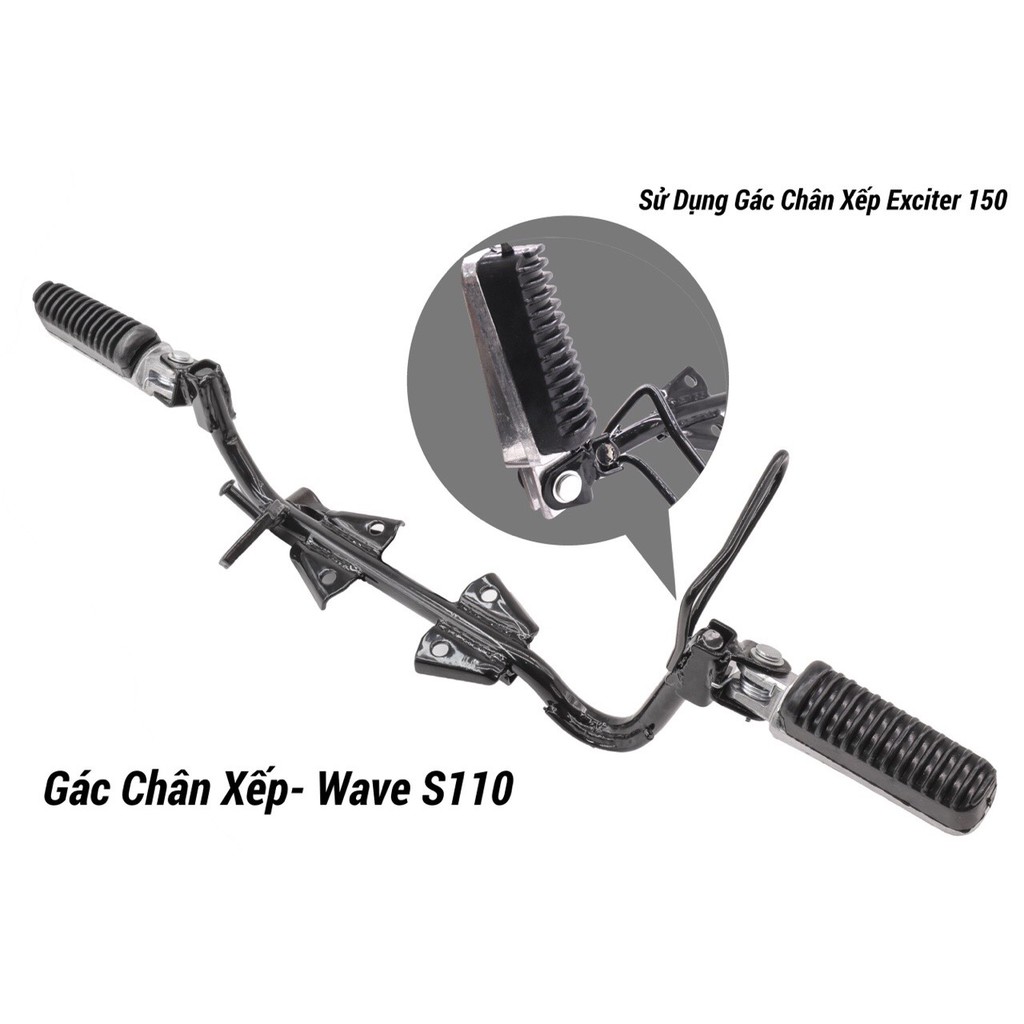 Gác chân trước gập gù kiểu excitrer 150 chống công vênh wave,dream, sirius