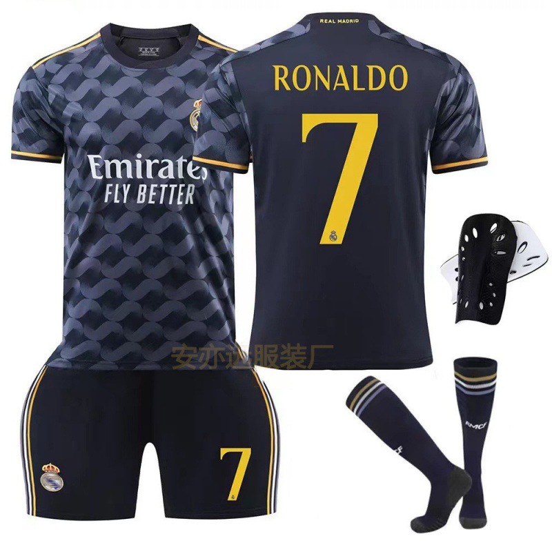 2324 Real Madrid Away Sapphire Blue Soccer Suit Set 10 Modrich