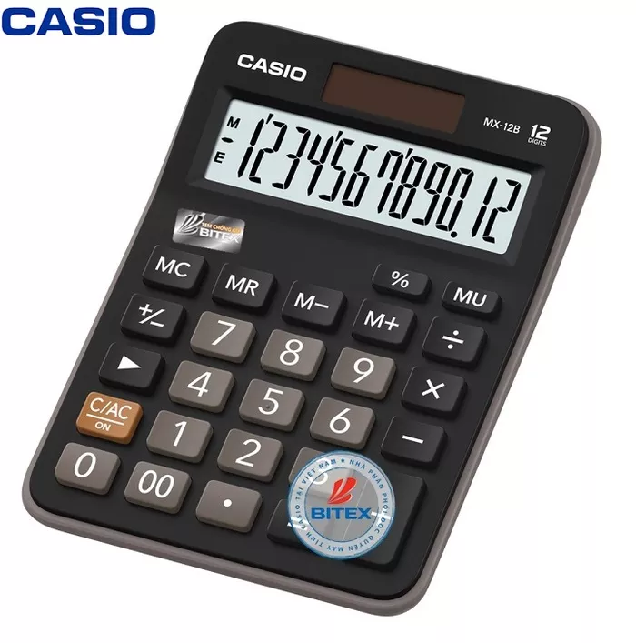 MÁY TÍNH CASIO MX-12B-BK CHÍNH HÃNG