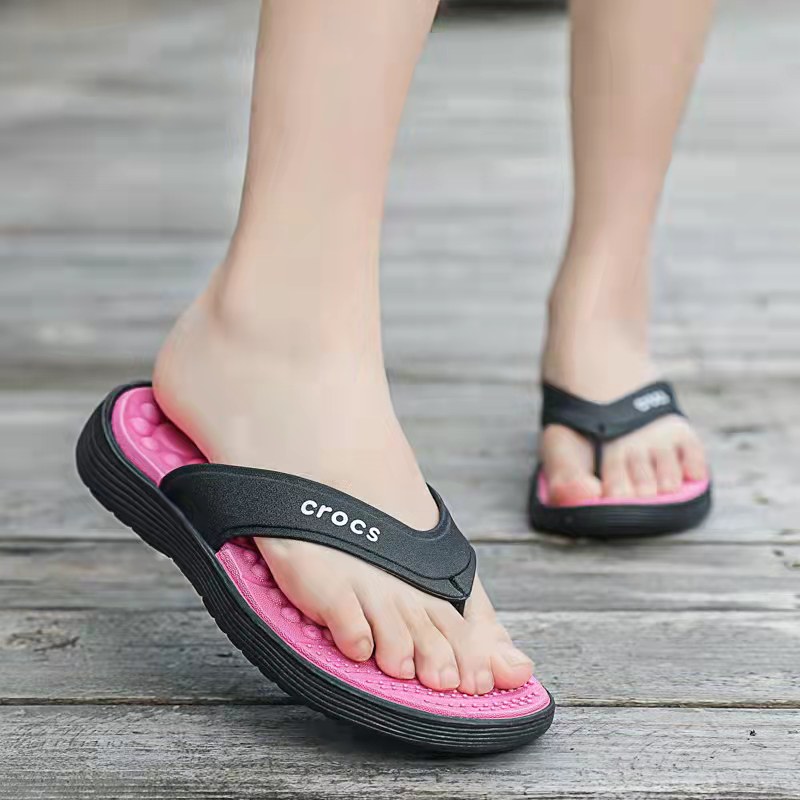 Crocs flip flops Massage slippers Summer beach sliper for womens High ...
