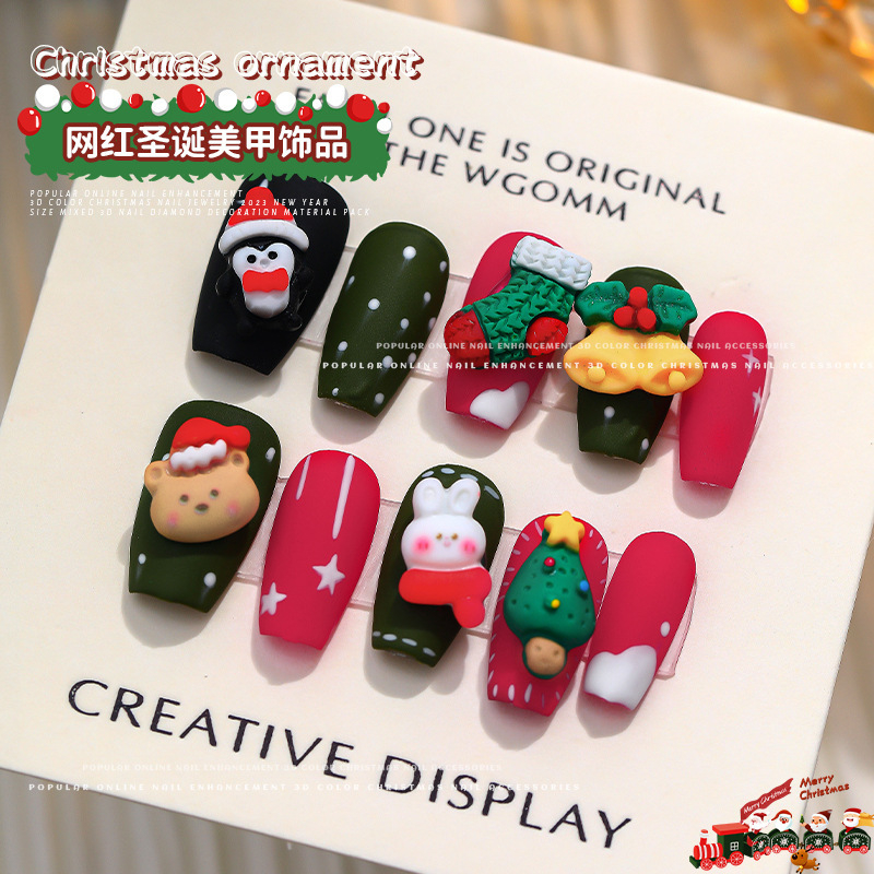 Khay phụ kiện charm noel trang trí móng 12 ô MIAN
