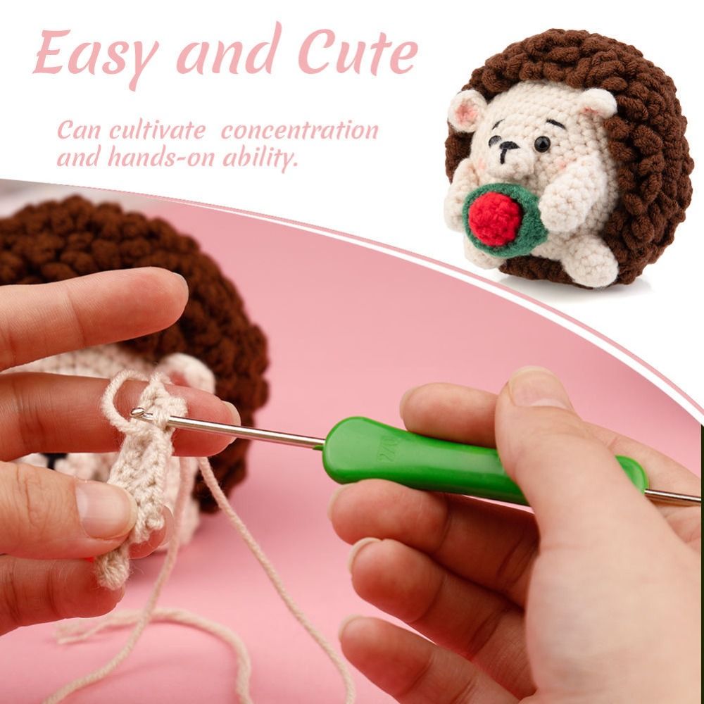 X CRAFT HOME with Step-by-Step Video Tutorials Beginners Crochet Kit Yarn Polyester Fiber Knitting Kits Learn to Crochet Kits Casual Crochet Animal Kit Adults Kids