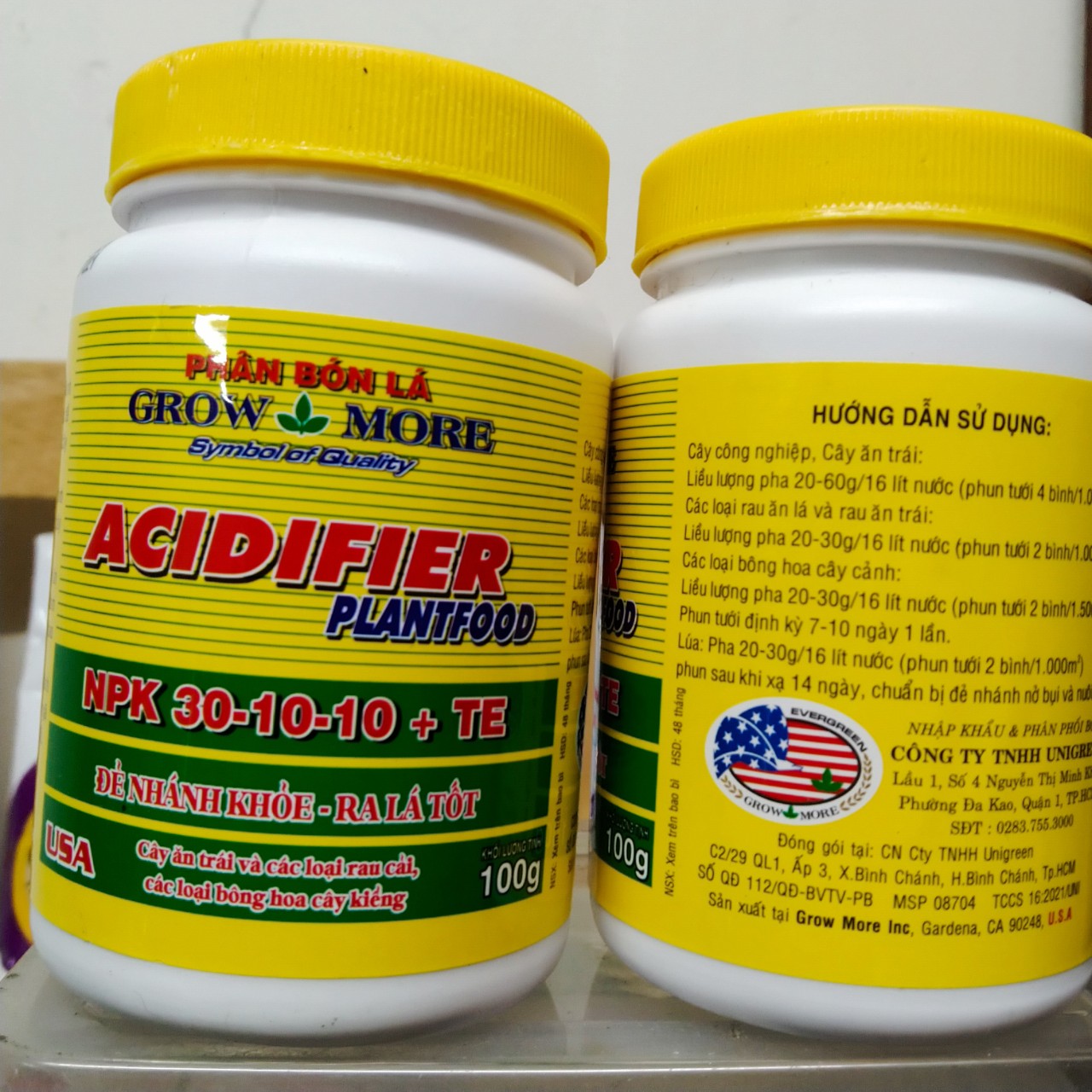 Phân bón lá growmore soil acidifier 30-10-10+TE 100GR grow more giúp cây đẻ nhánh khỏe