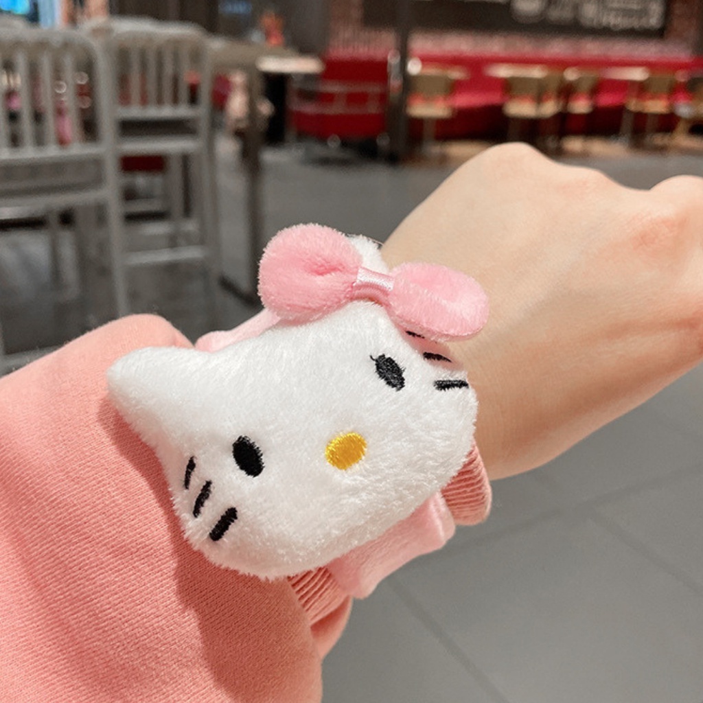 Kid Girl Hello Kitty Sanrio Slap Bracelet Plush Wristbands Bracelets Toy Gifts Birthday Party Cute Cartoon Kuromi Doll. 