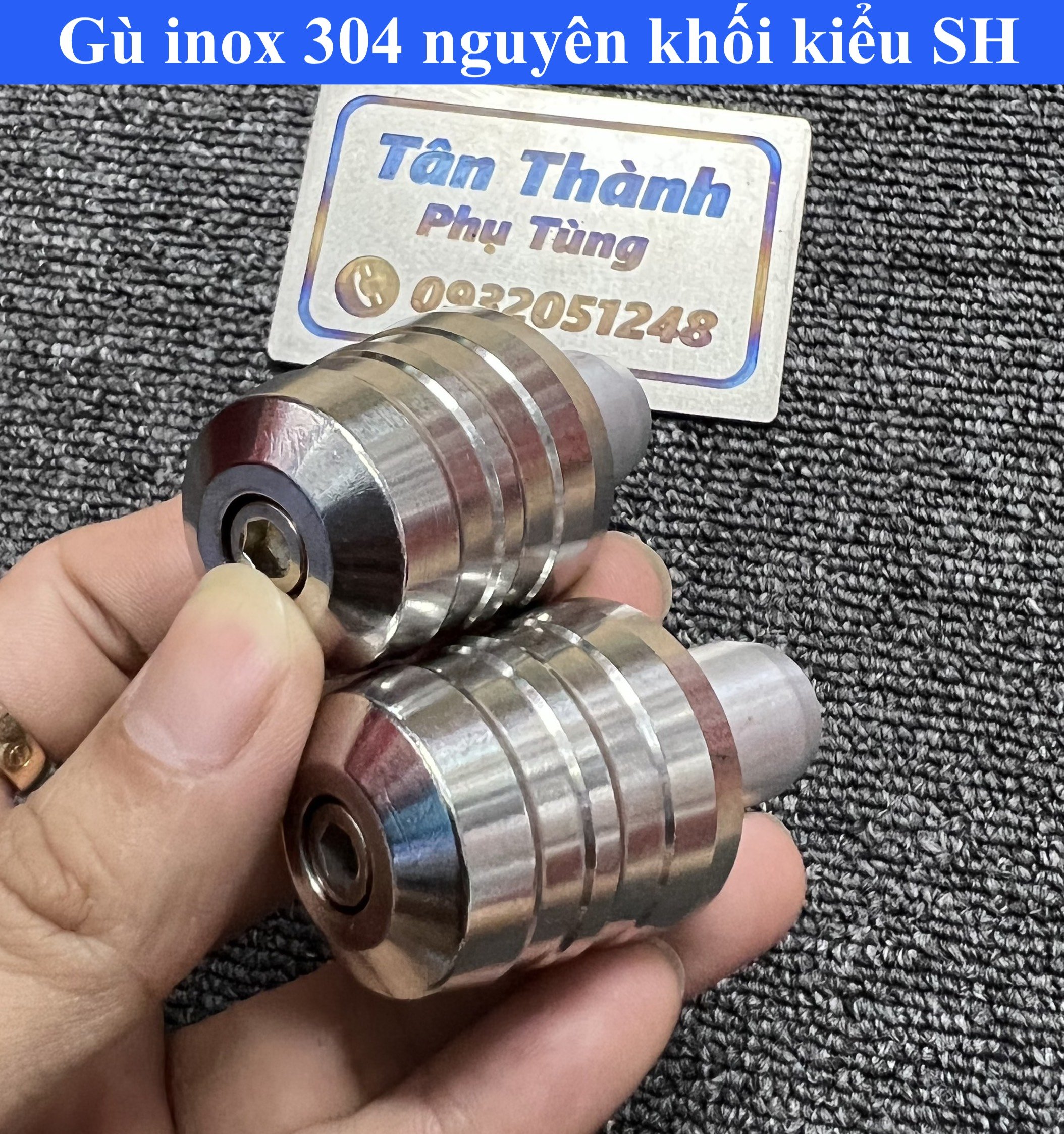 Gù Inox 304 nguyên khối kiểu SH gắn nhiều dòng xe