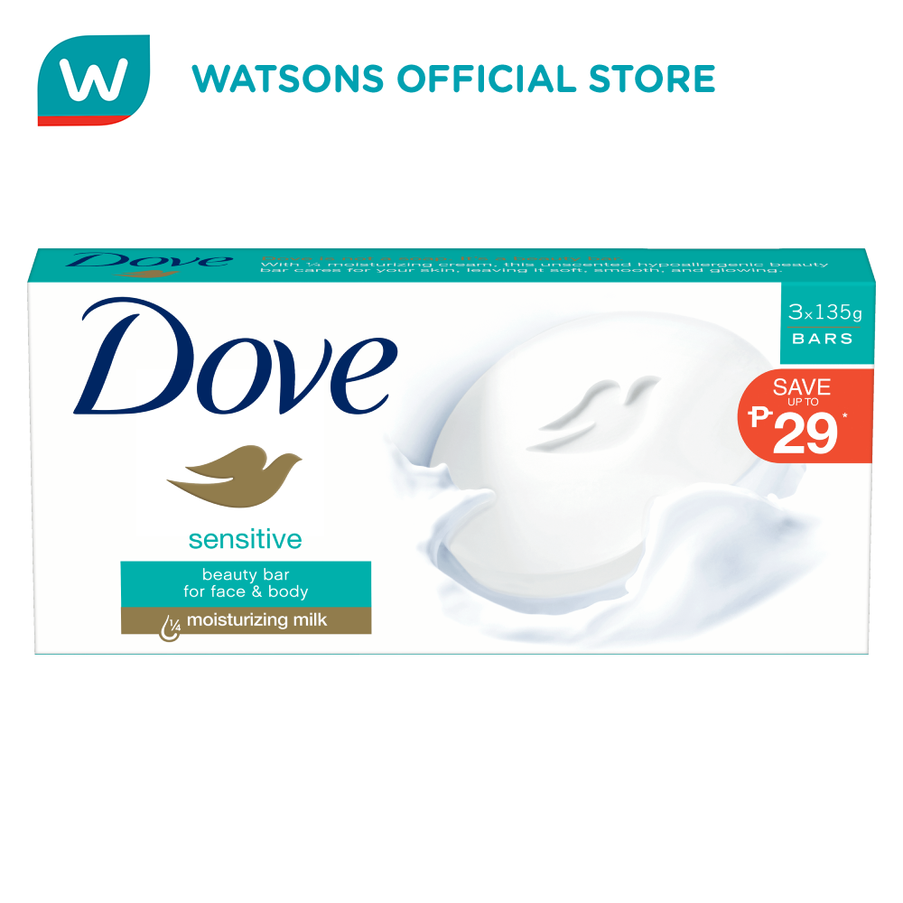 DOVE Sensitive Beauty Bar for Face & Body 3x135g Lazada PH