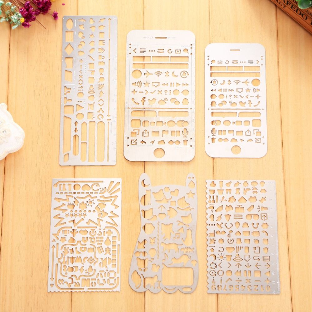 Shape Template Ruler Multifunctional Cat Shape Template Ruler Stainless Steel School ...