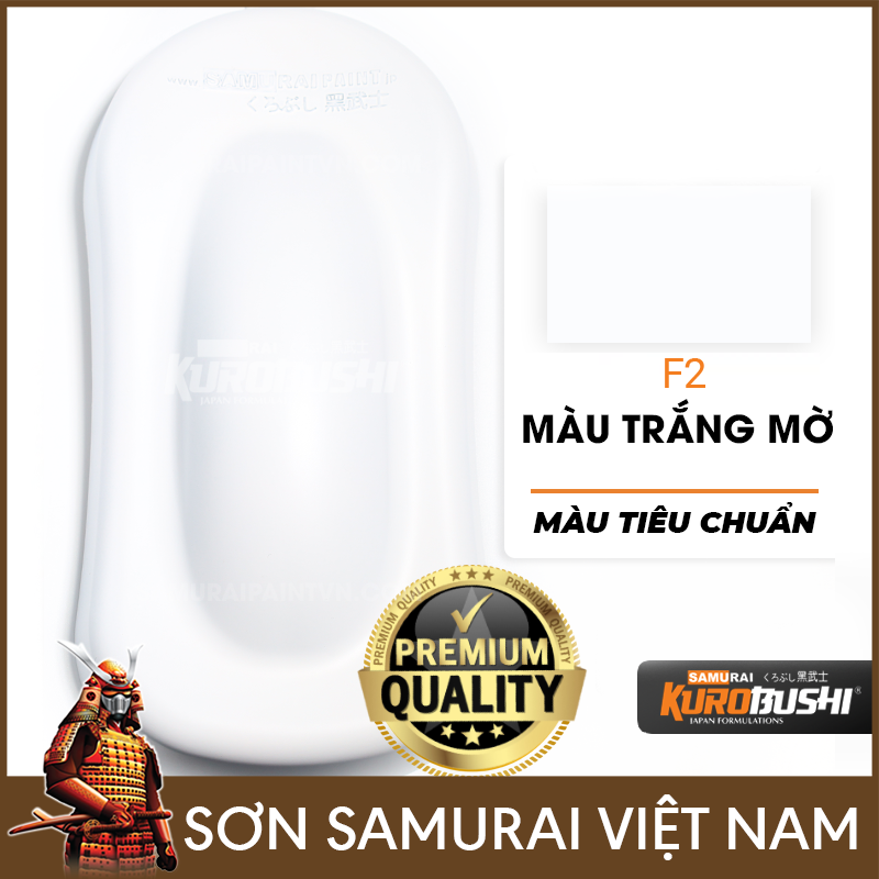 Chai sơn samurai màu trắng mờ F2 - Sơn xịt samurai màu trắng mờ