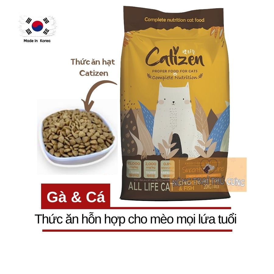 Hạt Cho Mèo Catizen Hàn Quốc 5KG Cho Mèo Mọi Lứa Tuổi - [Nông Trại Thú Cưng]