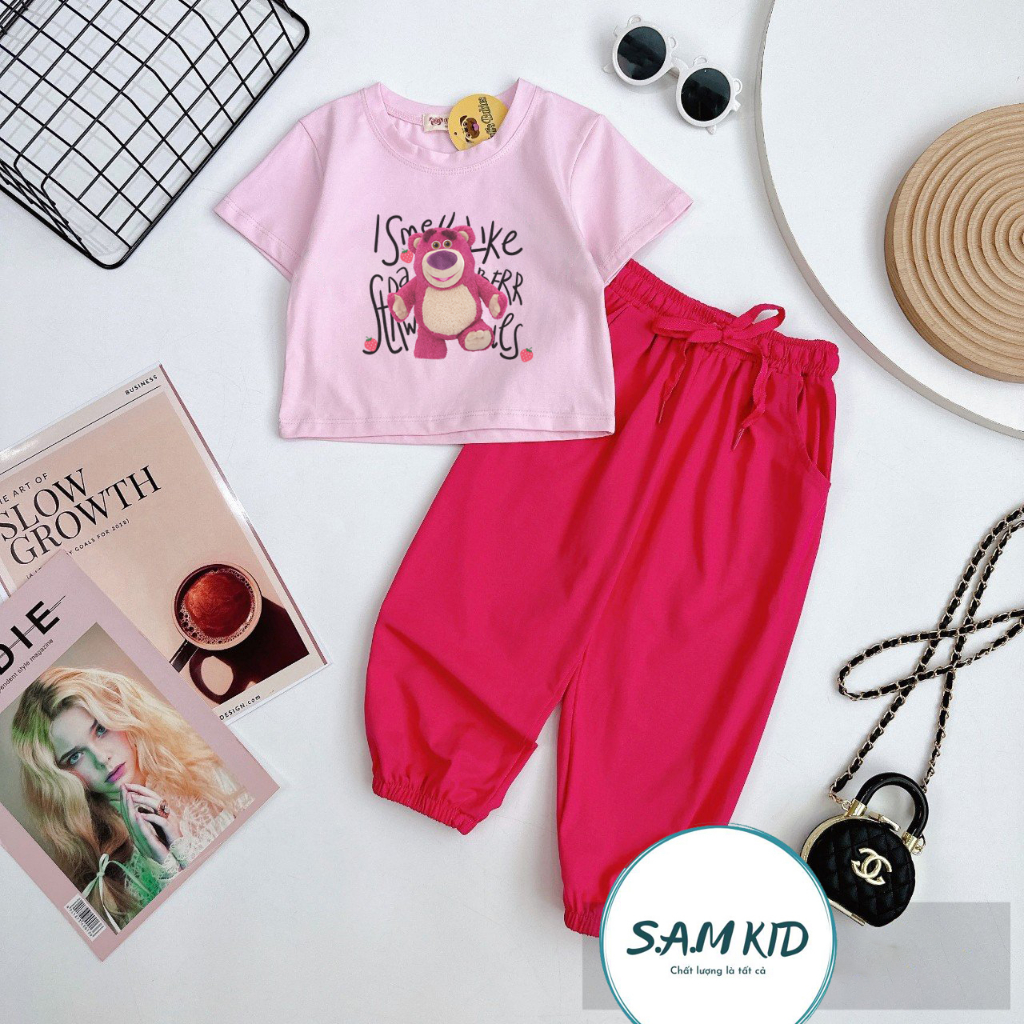 [8-40kg] Đồ bộ bé gái quần dài bo chân 6 Màu