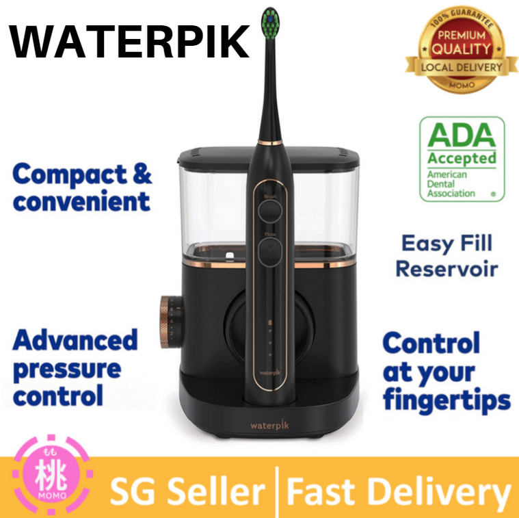SF-02 Black Electric Toothbrush & Water Flosser Combo in One Waterpik Sonic-Fusion Professional Flossing Toothbrush 