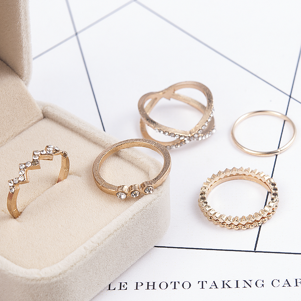 2020 New Fashion Retro Set Gold Boho Moon Midi Finger Knuckle