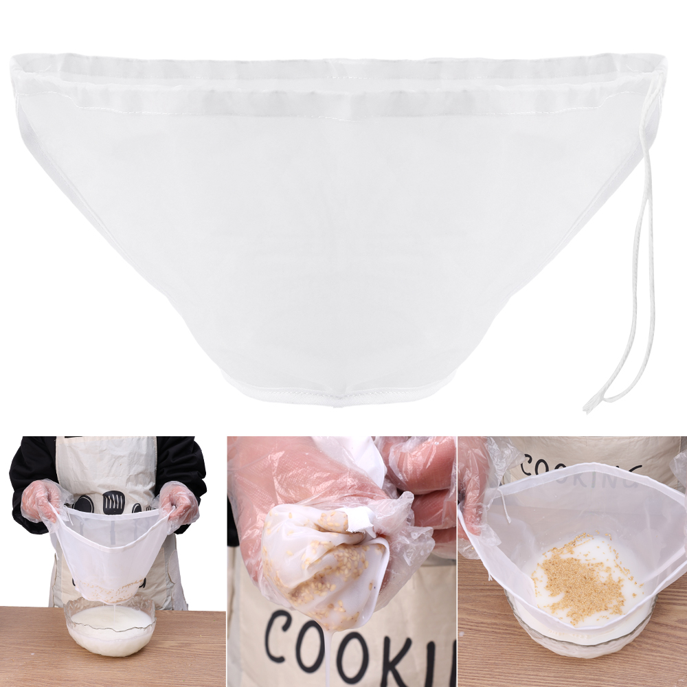 100-Lưới Nylon Dây Kéo túi lọc Sữa Đậu Nành Sữa phin cà phê túi lưới Tái Sử Dụng Bóp Túi dụng cụ nhà bếp