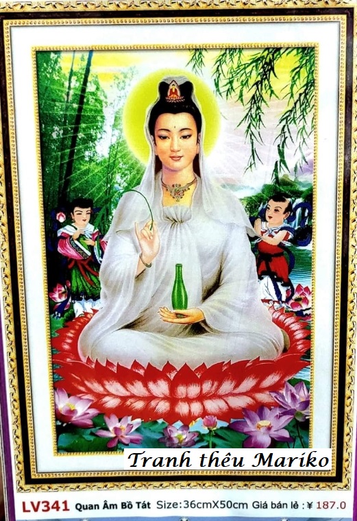 [HCM]Tranh đính đá Mẹ Quan âm LV341 kích thước 36 x 50 cm