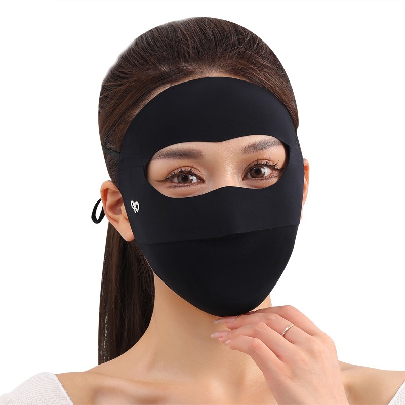 Suncreen Mask 【SmartHorizon】Summer Outdoor Ice Silk Sunscreen Mask Full Face Sun ...