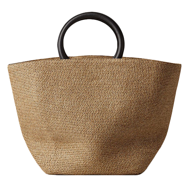 large woven straw tote