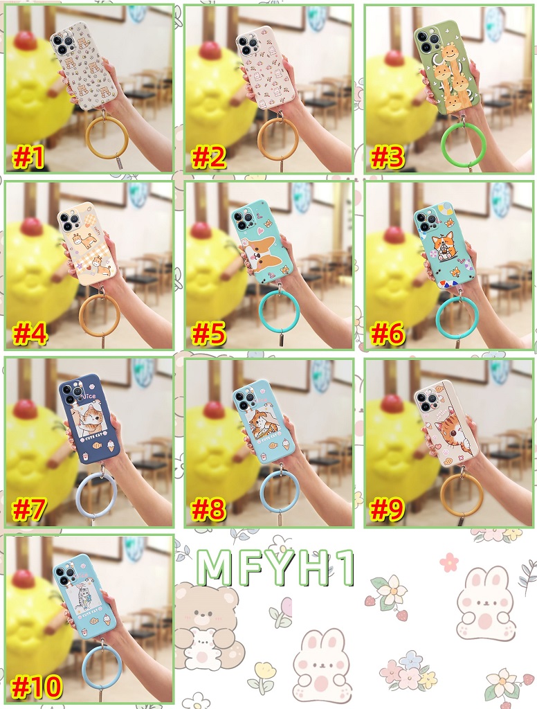 Liquid silicone shell ring Phone Case For OPPO A38 4G phone case Cartoon Back Cover Solid color wristband Lens package. 