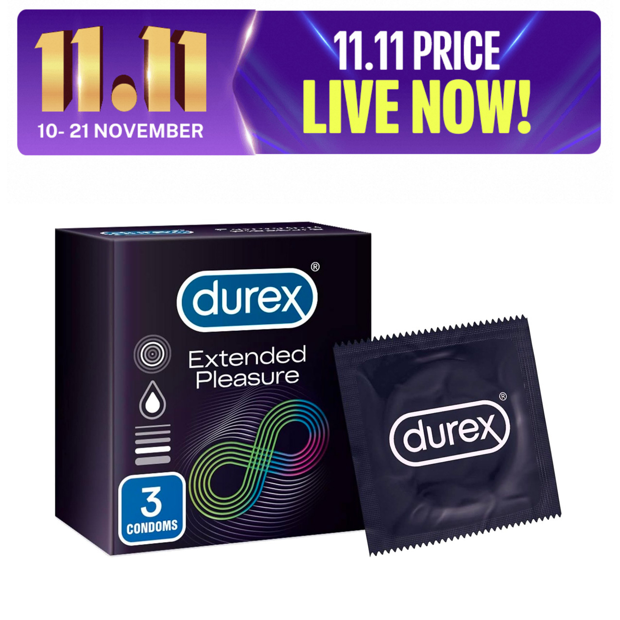 Durex Condoms Extended Pleasure 3 Pieces