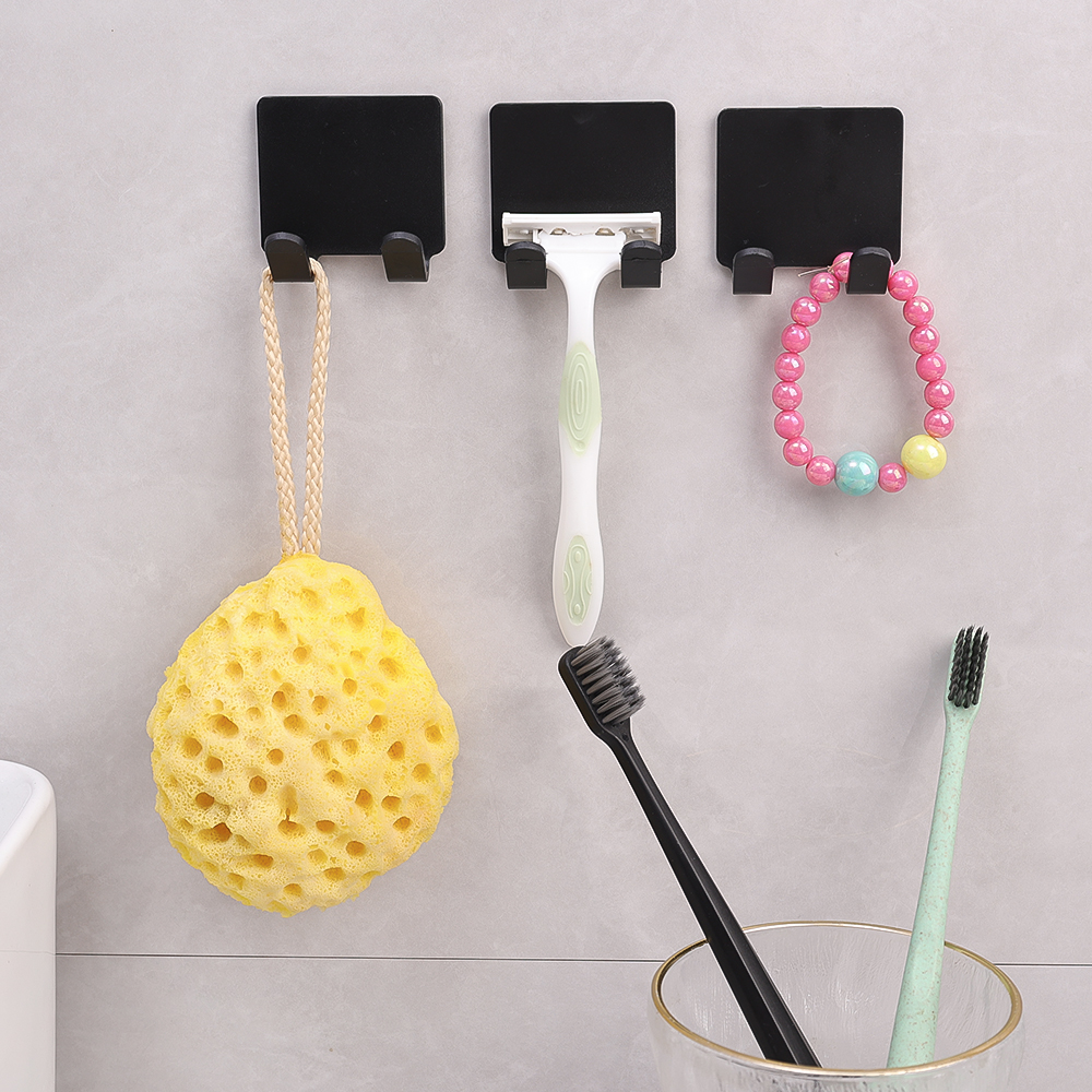 Shaver Hook Black ABS Plastic Wall Hanging with No Punching Strong Load-bearing