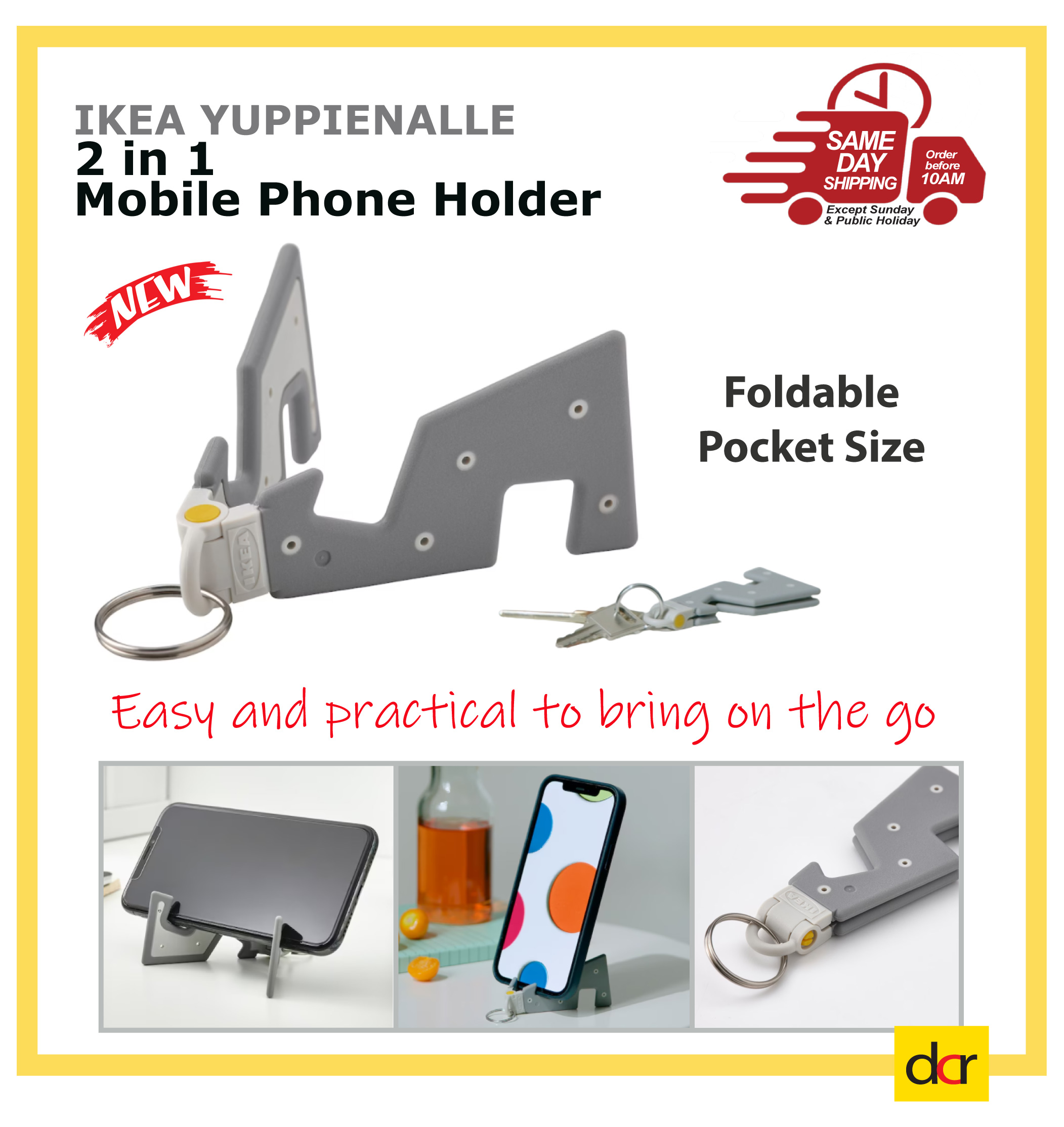 YUPPIENALLE holder for mobile phone, grey - IKEA