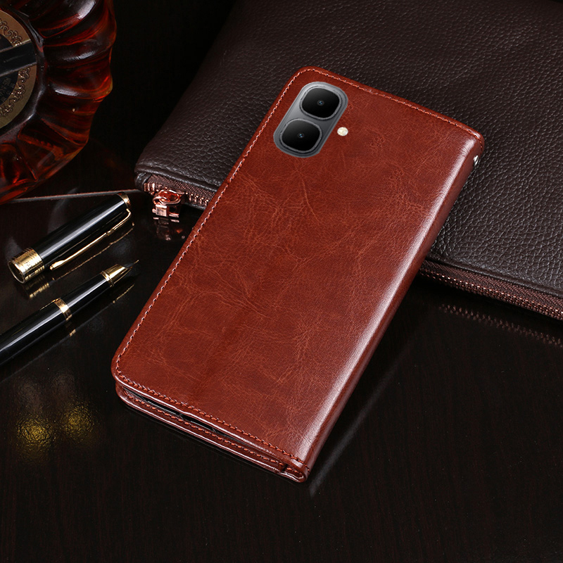 Phone Case Tecno Spark Go 2 Flip Back Cover Luxury Wallet Card Slot Stand PU Leather Flip Cover For Tecno POP 10 Cover Cases.